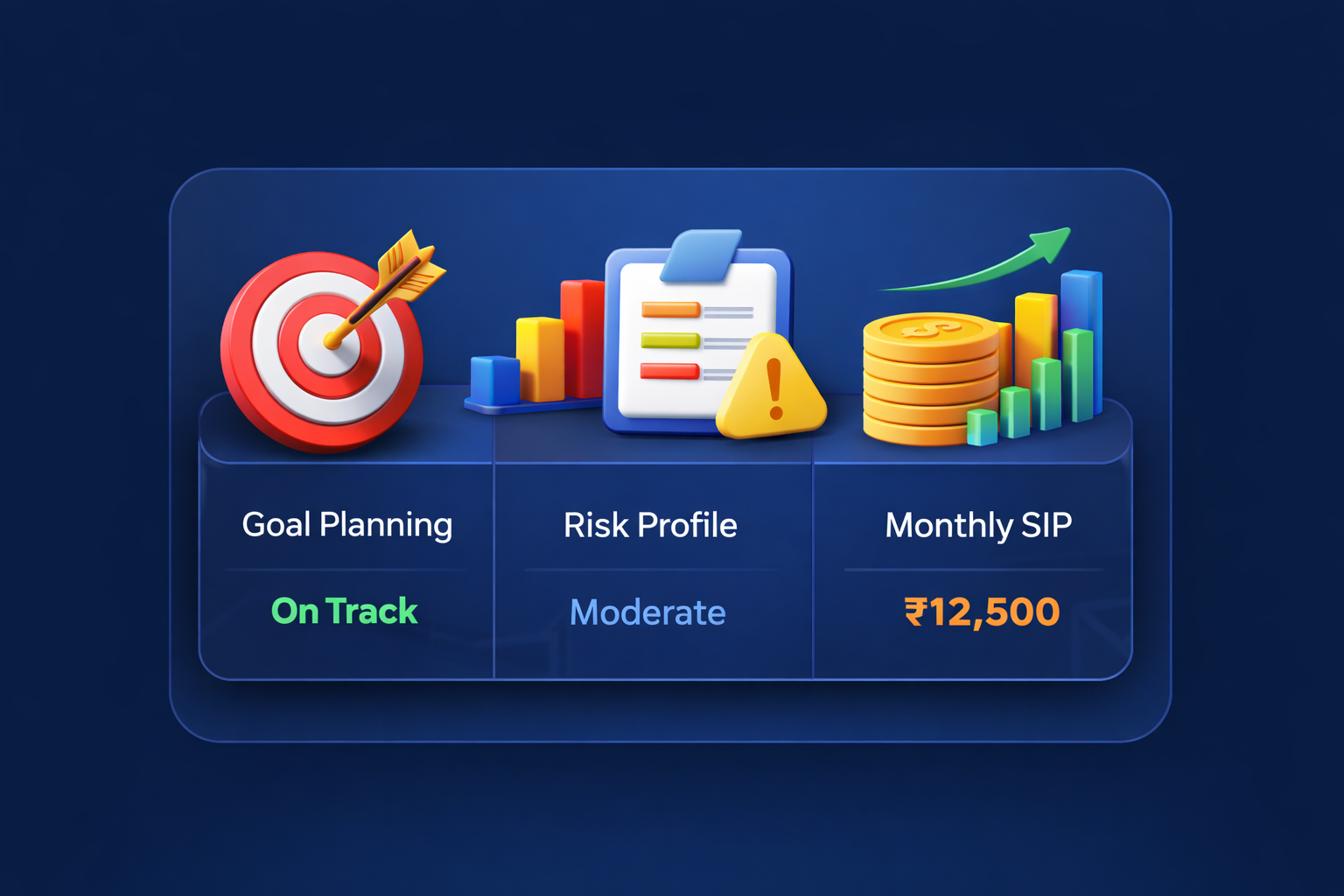 3D financial planning illustration